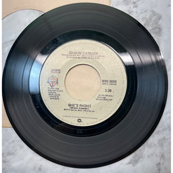 Shaun Cassidy Midnight Sun / She's Right 45 Pop 1978 Warner Bros WBS 8698 - Picture 6 of 6